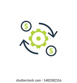 Costs optimization icon. Clipart image isolated on white background