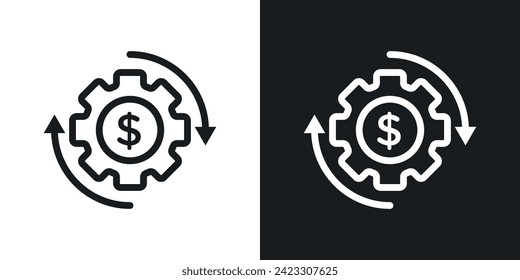 Costs optimization icon designed in a line style on white background.