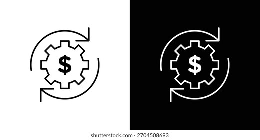 Ícone de otimização de custos traçado vetorial editável para designs da Web