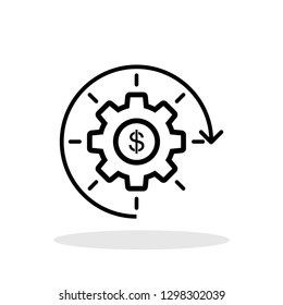 Costs optimization icon in flat style. Efficiency symbol for your web site design, logo, app, UI Vector EPS 10.