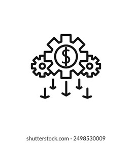 Costs optimization icon isolated on white background