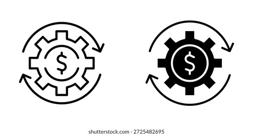 Kostenoptimierung Symbolsatz. Symbol einzeln auf weißem Hintergrund. Vektorgrafik. farblich bearbeitbar.
