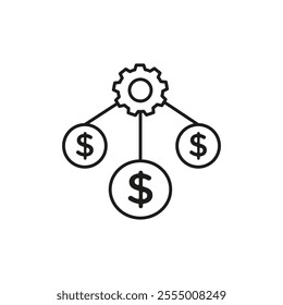 Costs optimization Icon Simple thin line flat symbol