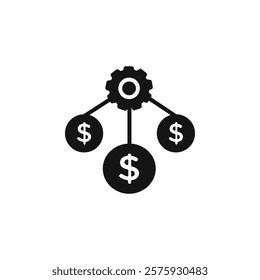 Costs optimization Icon Simple thin line flat symbol