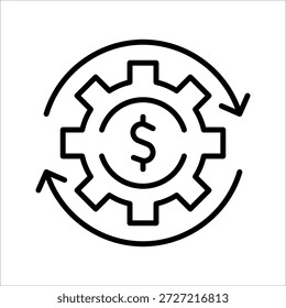 Kostenoptimierungssymbol. Symbol einzeln auf weißem Hintergrund. Vektorgrafik. farblich bearbeitbar.