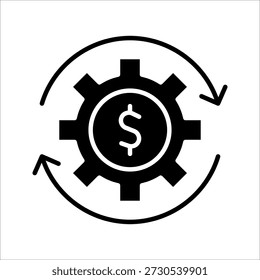 Costs optimization Icon. Symbol isolated white background. vector illustration. color editable.