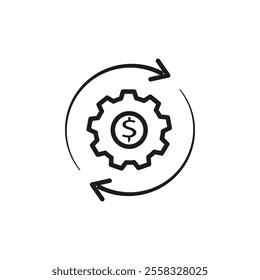 Costs optimization icon Symbol mark in Outline style