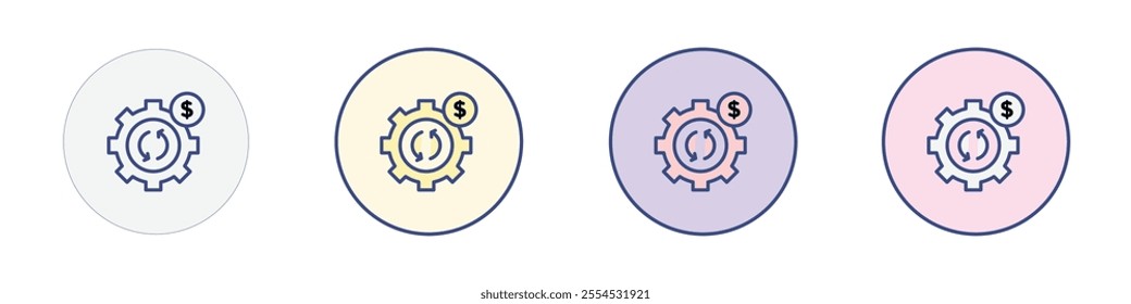 Costs optimization Icon Thin line flat illustration