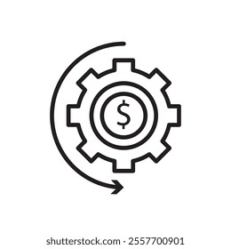 Costs optimization Icon Thin line art collection