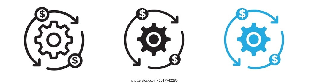 Otimização de custos Icon vetor set illustration