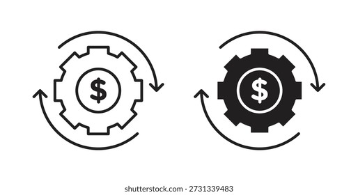 Costs optimization icons. Outline icons vector collection. flat illustrations
