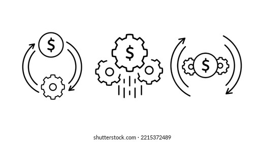 Costs optimization and production efficiency icon, linear