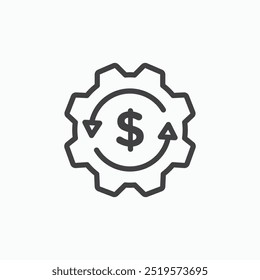 Costos optimizationlinesimple icono en estilo de línea.