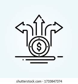 costs and revenue vector icon style illustration. EPS 10