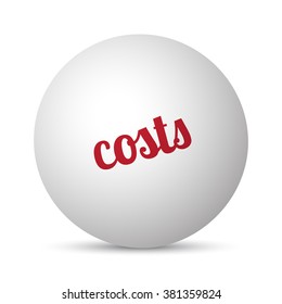 Costs text 3d sphere ball