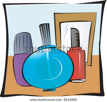 costume articles near a mirror	