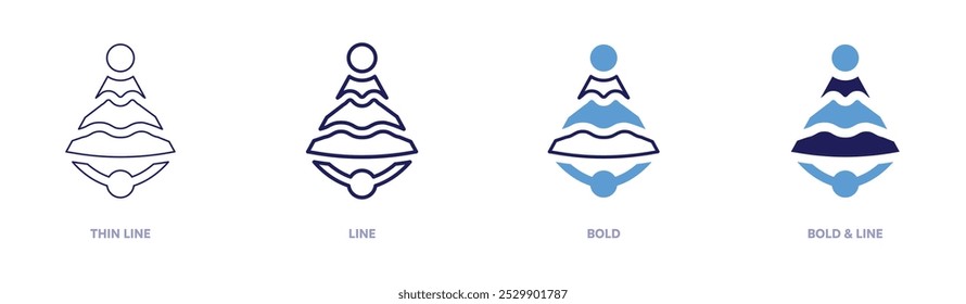 Costume birthday party icon in 4 different styles. Thin Line, Line, Bold, and Bold Line. Duotone style. Editable stroke.