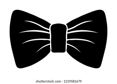 costume butterfly. bow black vector silhouette. icon and decor. isolated on white background. illustration.