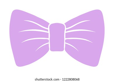 costume butterfly. bow violet vector silhouette. icon and decor. isolated on white background. illustration.