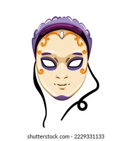 costume carnival mask cartoon. costume carnival mask sign. isolated symbol vector illustration