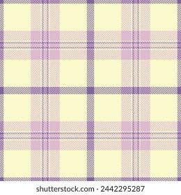 Costume check background texture, choice vector fabric tartan. Rest textile plaid seamless pattern in lemon chiffon and light colors.