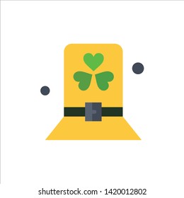 Costume, Day, Green, Hat, Patrick  Flat Color Icon. Vector icon banner Template
