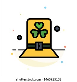 Costume, Day, Green, Hat, Patrick Abstract Flat Color Icon Template. Vector Icon Template background