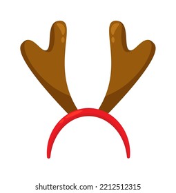 Costume flat icon Reindeer antlers funny headband