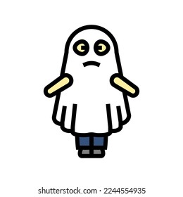 costume ghost color icon vector. costume ghost sign. isolated symbol illustration
