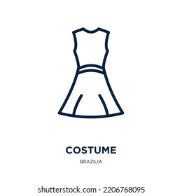 costume icon from brazilia collection. Thin linear costume, party, person outline icon isolated on white background. Line vector costume sign, symbol for web and mobile