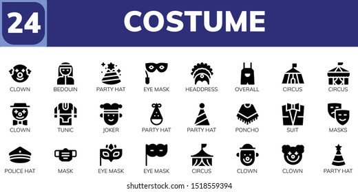 Costume Icon Set 24 Filled Costume Stock Vector Royalty Free 1508019677 2830