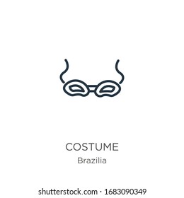 Costume icon. Thin linear costume outline icon isolated on white background from brazilia collection. Line vector sign, symbol for web and mobile