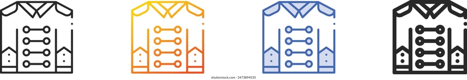 costume icon.Thin Linear, Gradient, Blue Stroke and bold Style Design Isolated On White Background