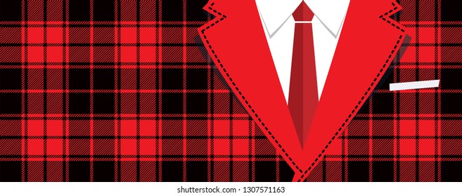 Costume necktie men day Red Gingham Rhombus Buffalo Lumberjack plaid tartan line pattern Vector Seamless shape fun funny textile Flanel Texture luxury scottish cage style check weaving hlbt lgbt lhbt 