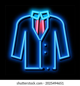 Costume neon light sign vector. Glowing bright icon Costume Sign. transparent symbol illustration