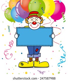 Costume party card. clown 