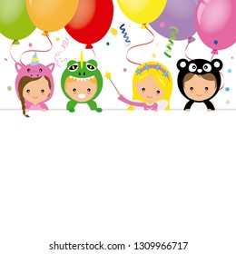 Costume party poster. Blank space for text