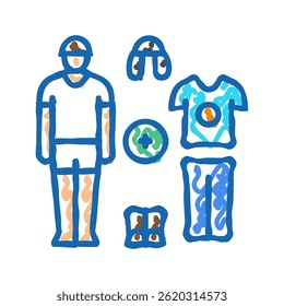 costume play doodle icon sketch vector. costume play sign. isolated symbol illustration