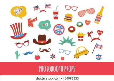 costume props for independence day of America. themed photo booth party