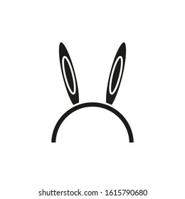 costume rabbit ears shaped vector icon