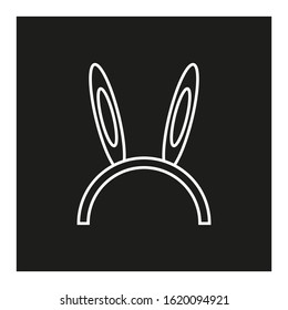 costume rabbit ears shaped vector icon