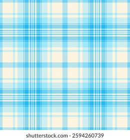 Costume seamless vector background, veil plaid texture tartan. Crease check textile pattern fabric in cyan and light colors palette.