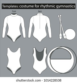 Costume template for rhythmic gymnastics for providing different color solutions