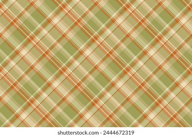 Costume textile texture vector, network plaid tartan background. Chic check seamless pattern fabric in yellow and orange color.