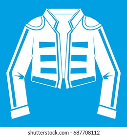 Costume of toreador icon white isolated on blue background vector illustration