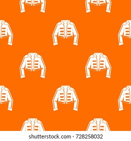 Costume of toreador pattern repeat seamless in orange color for any design. Vector geometric illustration