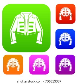 Costume of toreador set icon in different colors isolated vector illustration. Premium collection