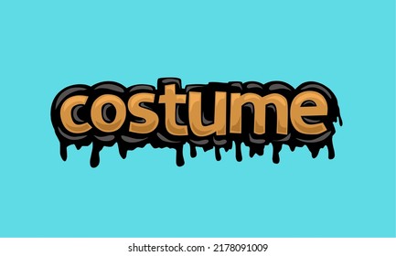 COSTUME writing vector design on blue background