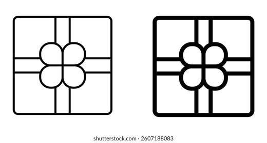 costumer and client gift box vector symbol. client gift box vector icon. gift box vector symbol with editable stroke.