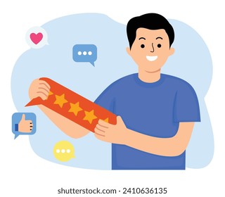 costumer give satisfying feedback or costumer give five star feedback